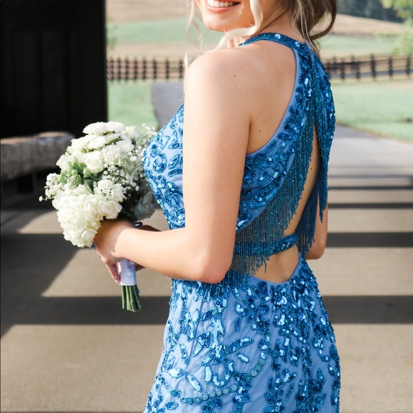 Sherri Hill 54414 in Bright Blue - Picture 3 of 4